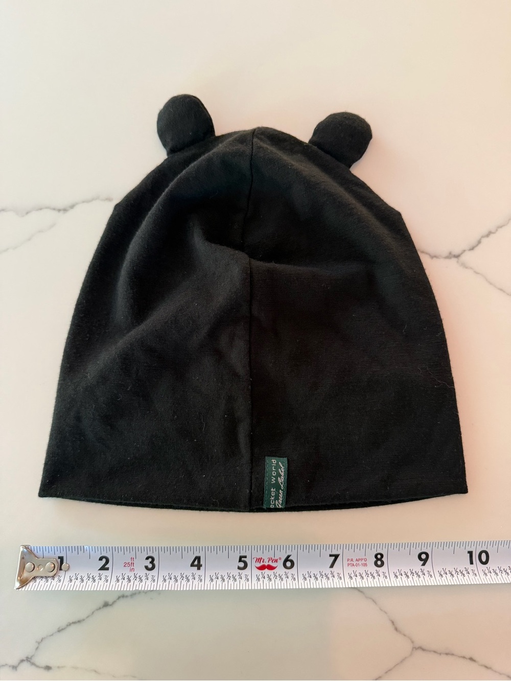 Kids Black Bear Ear Beanie Hat